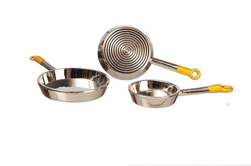 Aluminum Frying Pans, 3 pc.